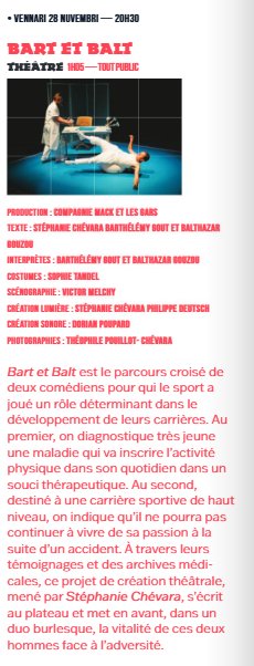 Théâtre : "Bart et Balt" - Aghja à Ajaccio