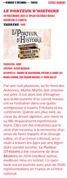 L'aghja hors les murs : Le porteur d'histoire à l'Espace Diamant d'Ajaccio