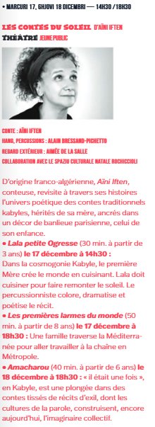 Les contes du soleil d'Aïni Iften - Aghja à Ajaccio