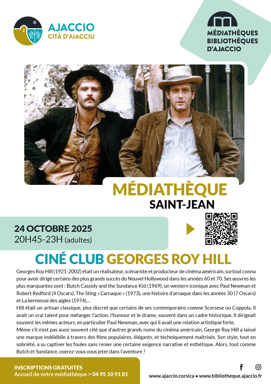 Ciné-club Georges Roy Hill à la Médiathèque Saint-Jean