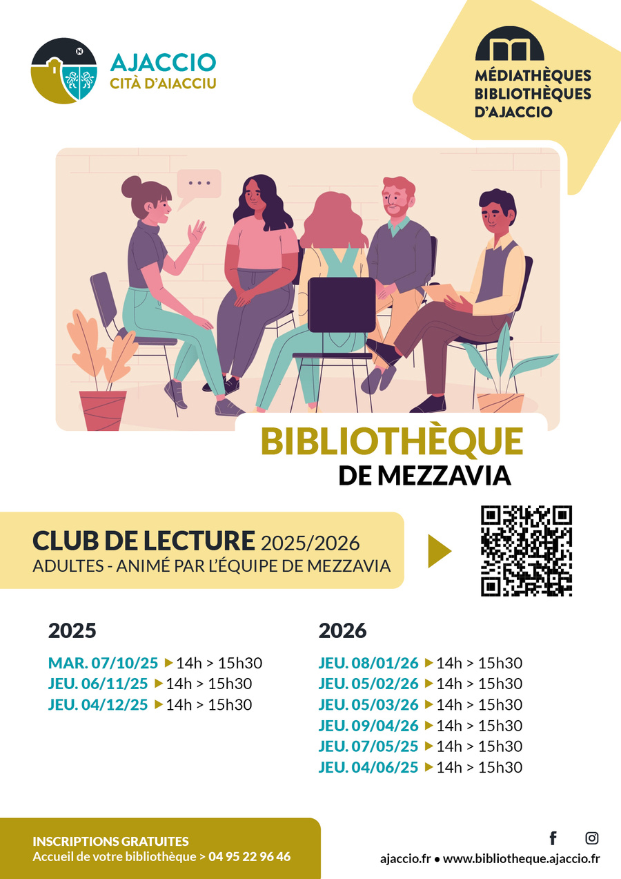Club de lecture pour adultes à la Bibliothèque de Mezzavia - Ajaccio