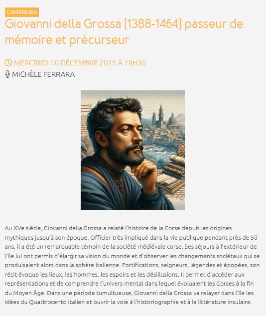 Conférence : Giovanni della Grossa (1388-1464), passeur de mémoire et précurseur avec Michèle Ferrara