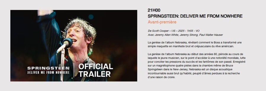 Avant-Première du Film 'Springsteen: Deliver Me from Nowhere' au Cinéma Le Fogata
