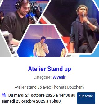 Atelier de stand-up avec Thomas Boucheny à la Médiathèque l'Animu
