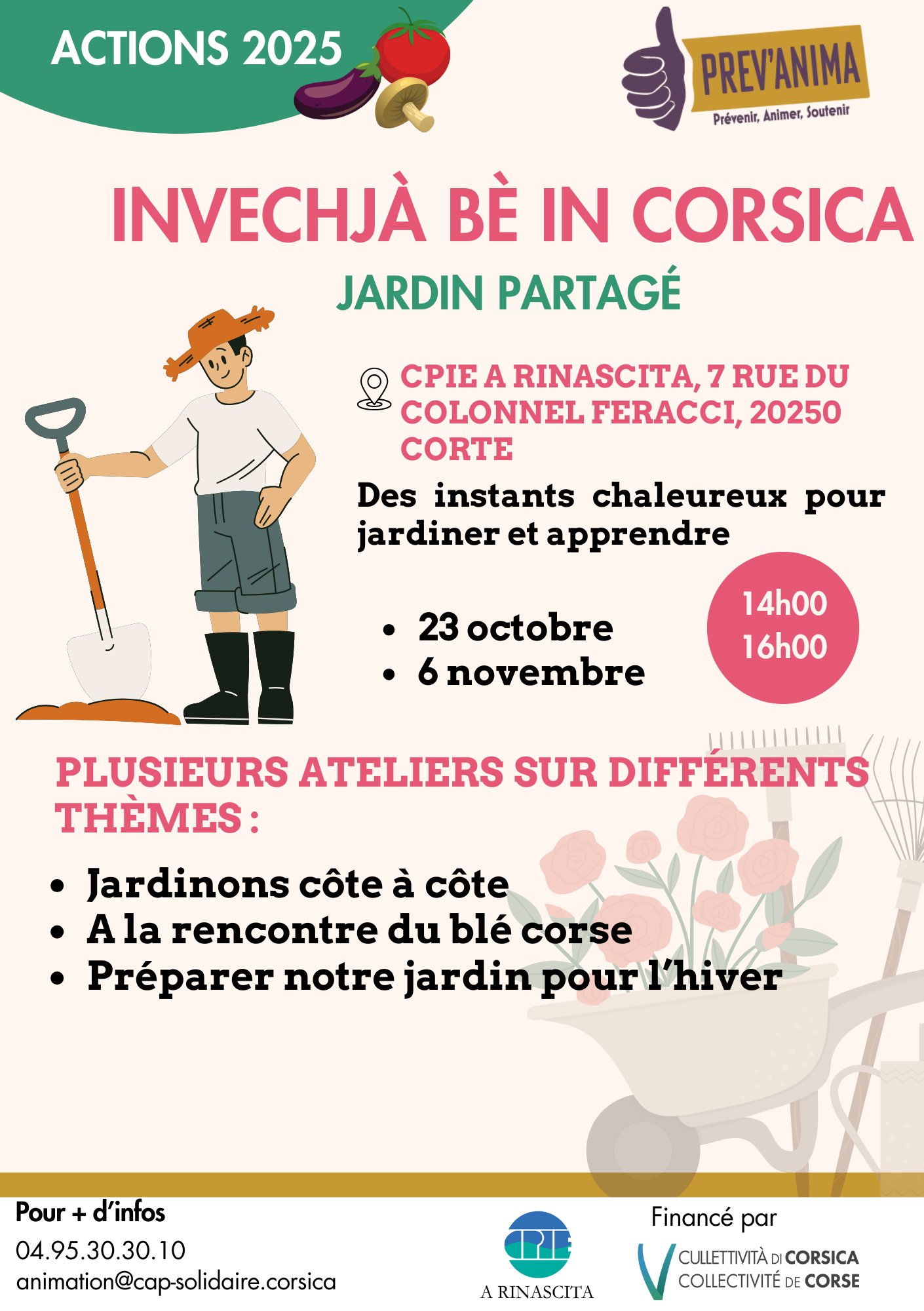 Ateliers de jardinage partagé par le CPIE A Rinascita à Corte