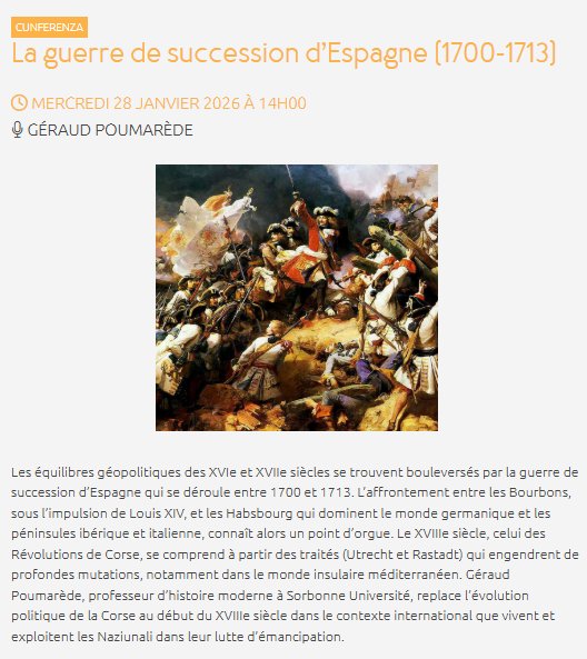 Conférence : La guerre de succession d'Espagne (1700-1713) avec Géraud Poumarède