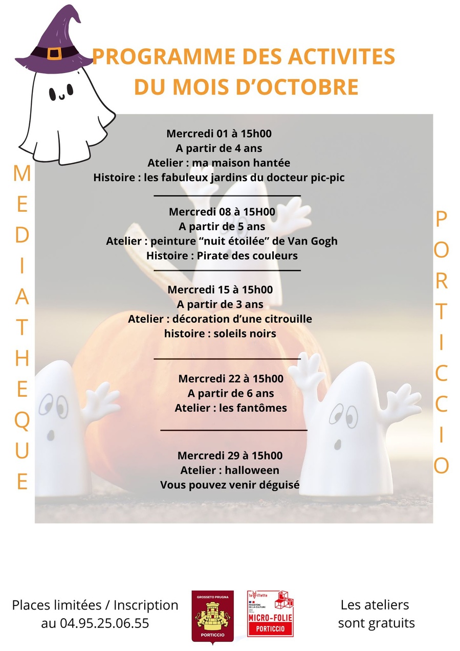 Atelier des Fantômes à la Médiathèque de Porticcio