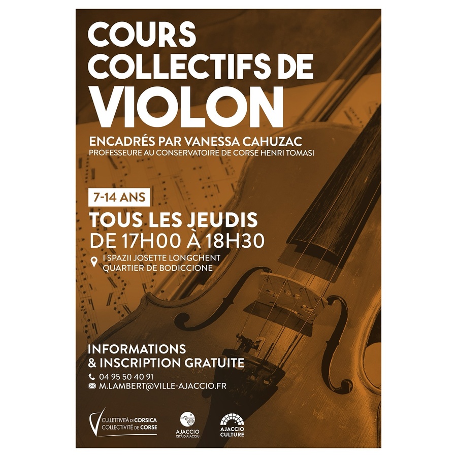 Cours collectifs de violon avec Vanessa Cahuzac au conservatoire de Corse Henri Tomasi