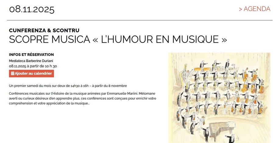 Conférence Scopre Musica : L'humour en musique avec Emmanuelle Mariini