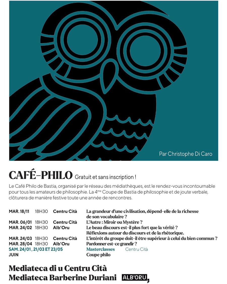 Café-Philo avec Christophe Di Caro : Le beau discours est-il plus fort que la vérité ? - Mediateca Barberine Duriani