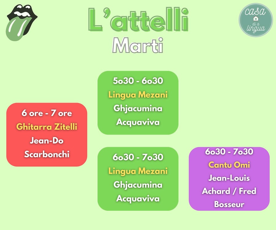 Ateliers de chant, langue et guitare de Praticalingua Corti - Casa di a Lingua