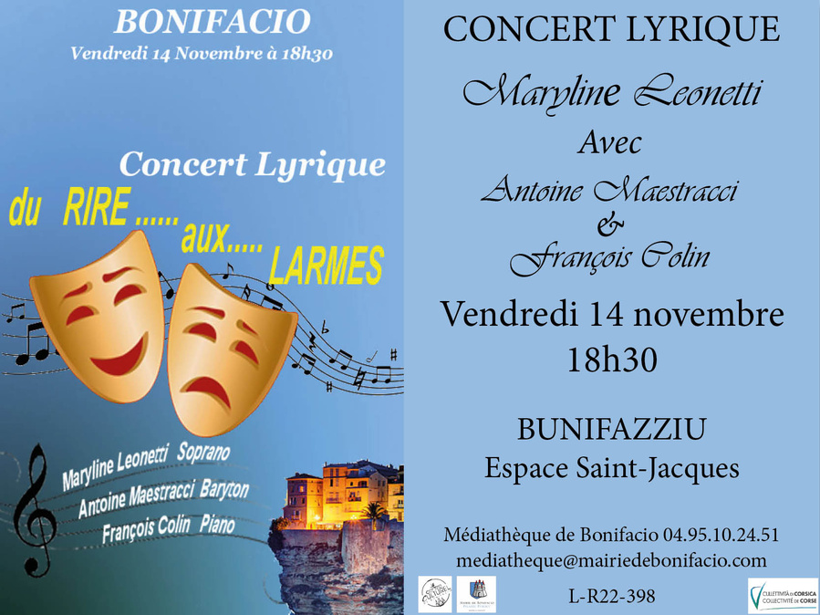 Concert lyrique de Maryline Leonetti avec Antoine Maestracci et François Colin - Espace Saint-Jacques