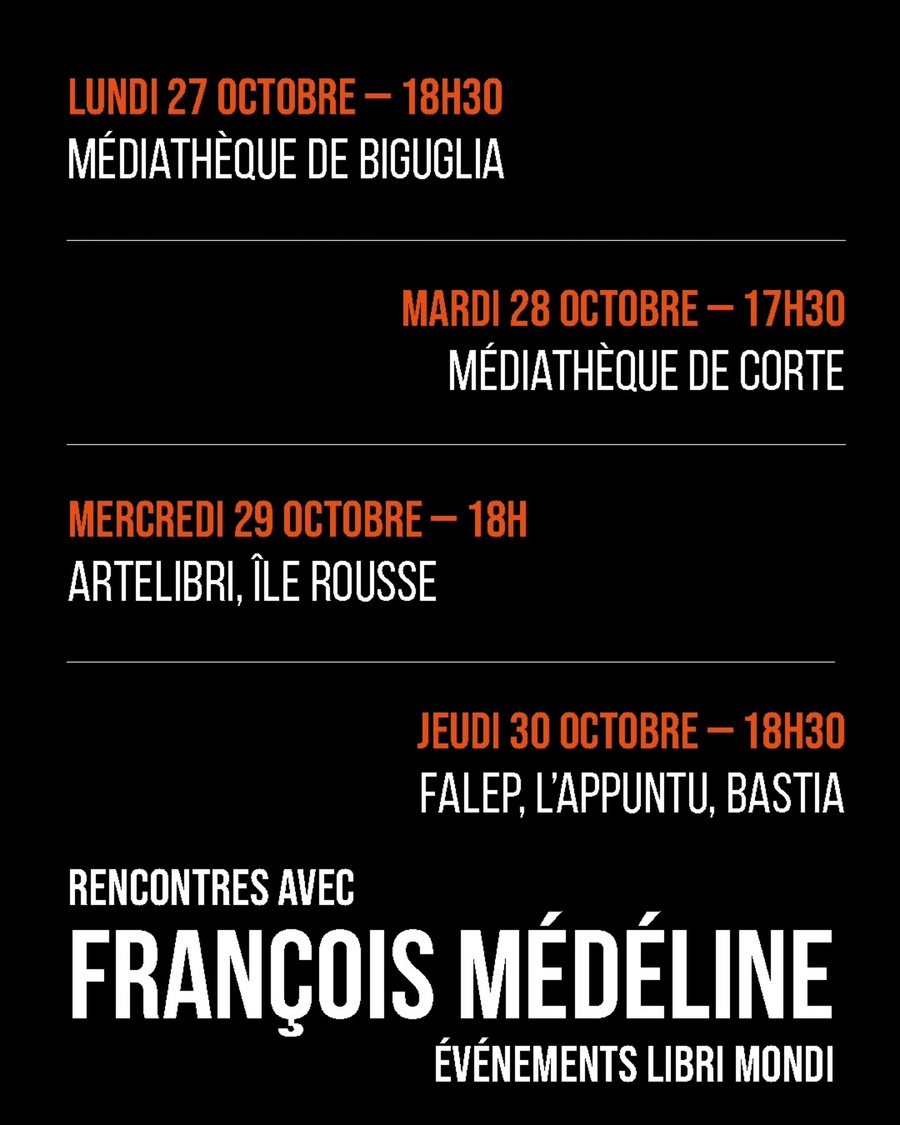Rencontres littéraires avec François Médéline à la Médiathèque de Biguglia