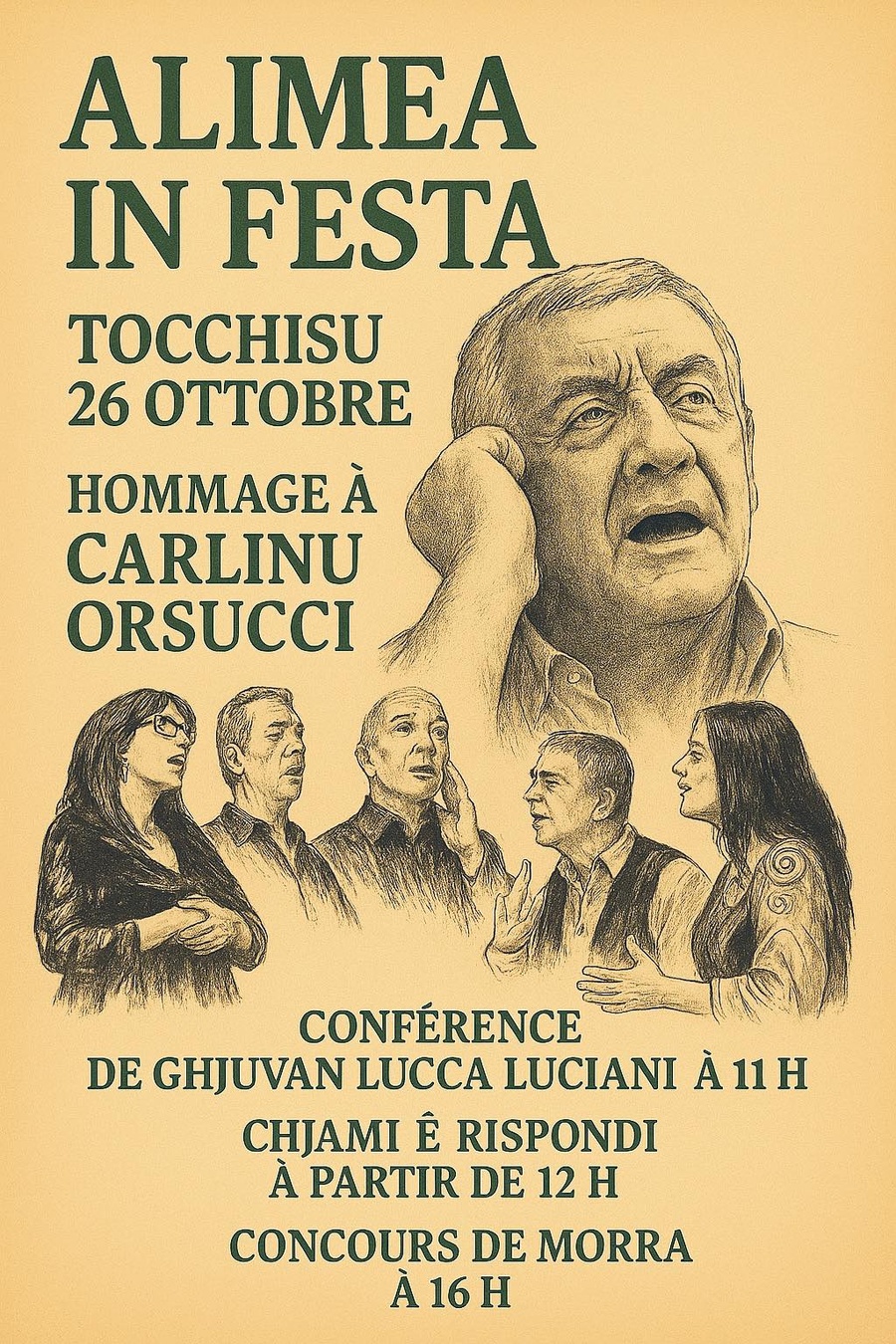 Alimea In Festa : Hommage à Carlinu Orsucci avec Conférence, Chjami è Rispondi et Concours de Morra