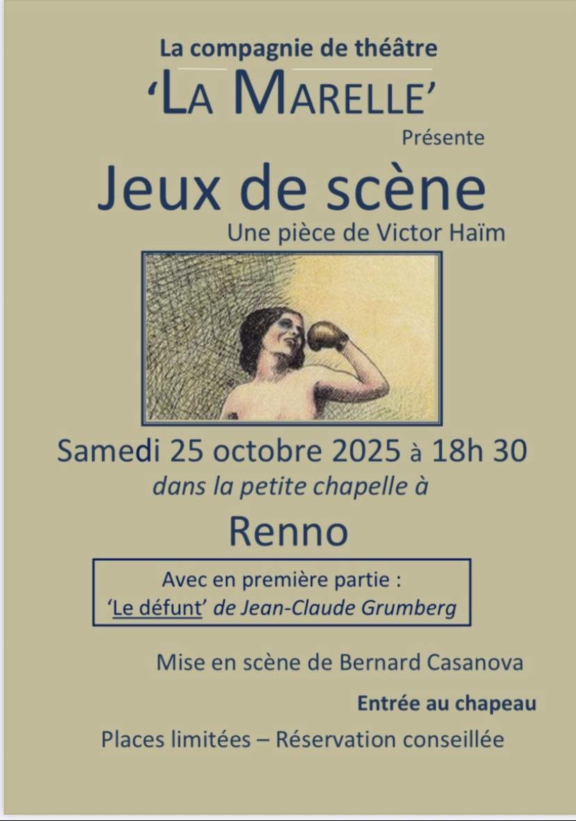 Théâtre : 'Jeux de scène' de Victor Haïm par la Cie la Marelle à la Petite chapelle