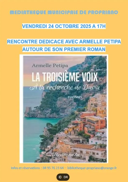 Rencontre Dédicace avec Armelle Petipa autour de son roman "La troisième voix, à la recherche de Davia"