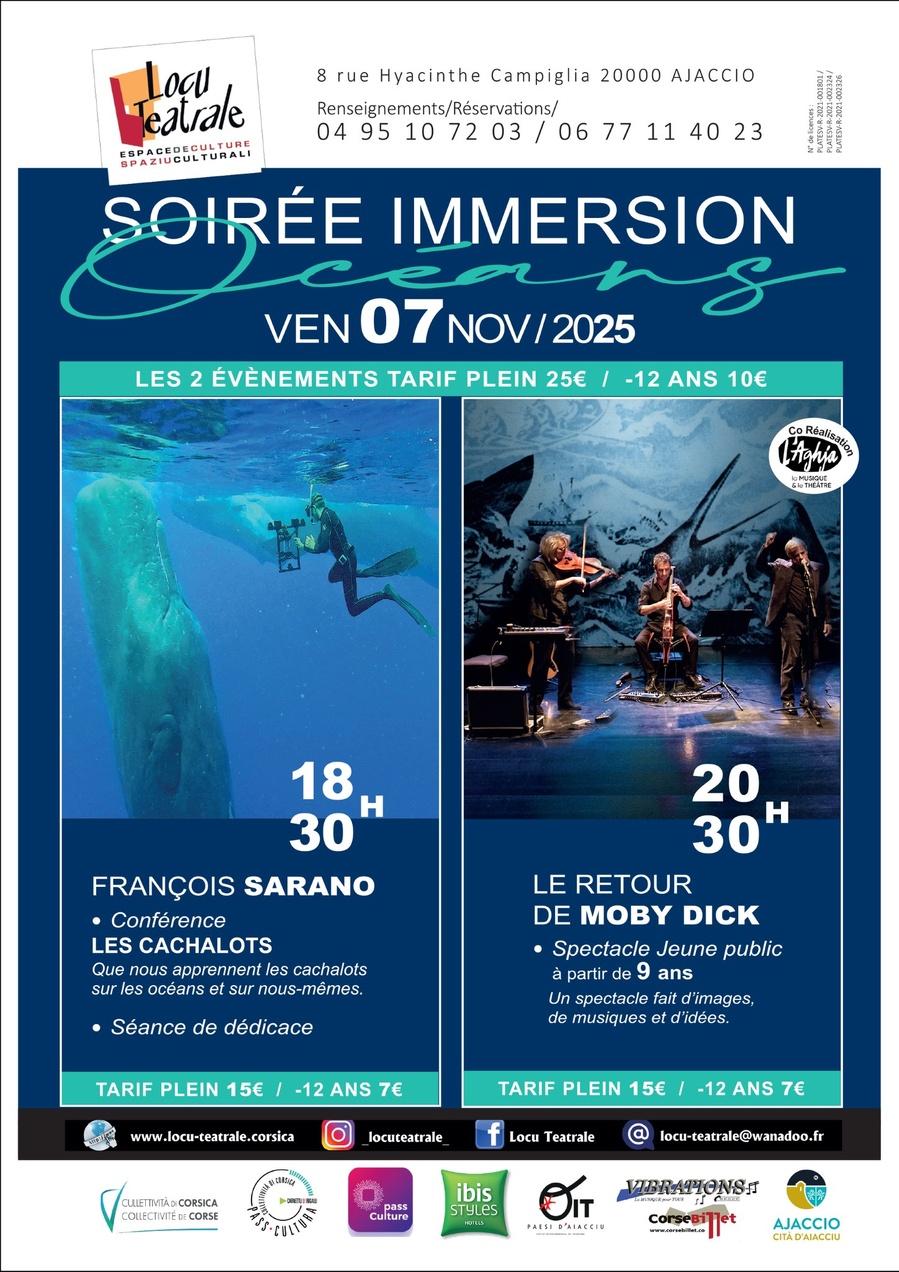 Soirée immersion dans l'océan : conférence, dédicades, spectacle ... - Spaziu Culturali Locu Teatrale