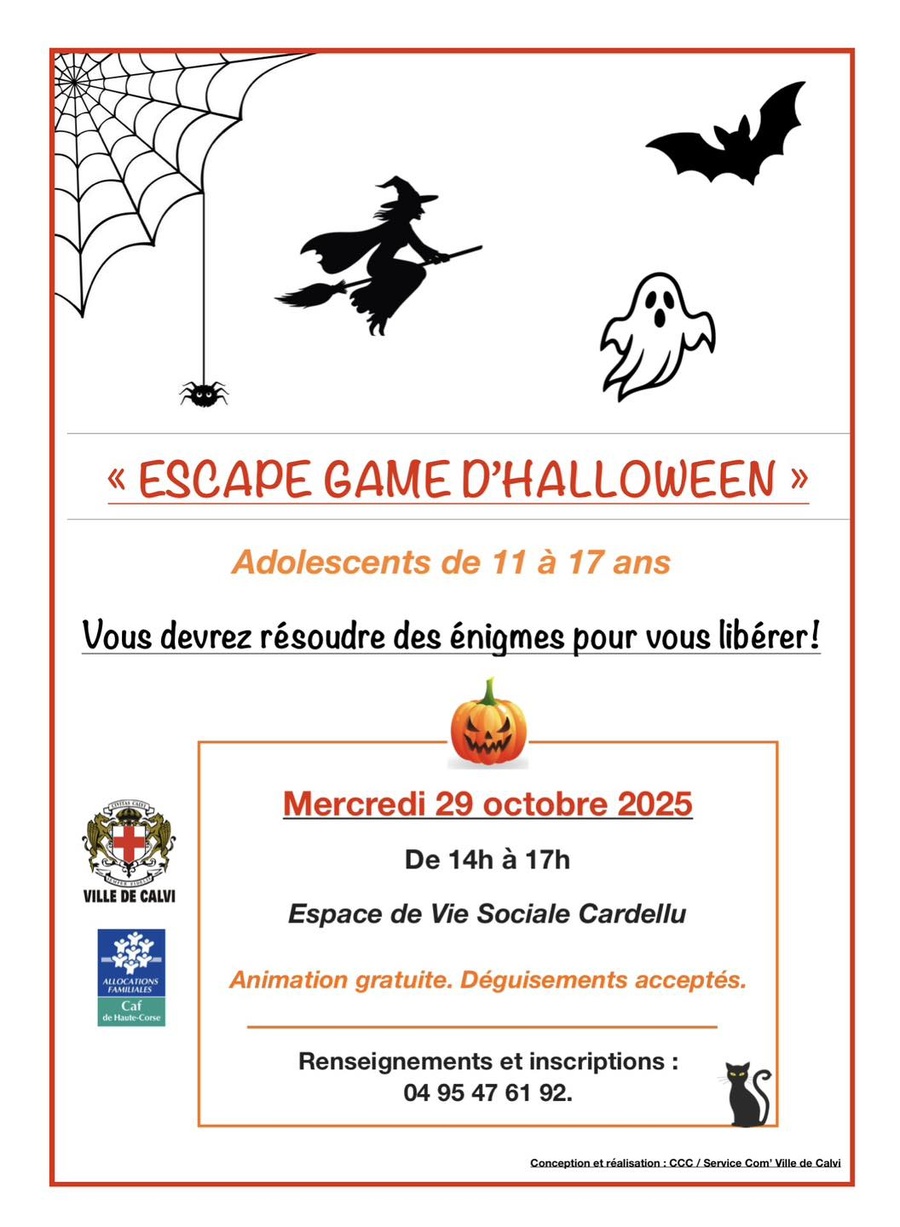 Escape Game d’Halloween (11/17 ans) - Centre Social Cardellu