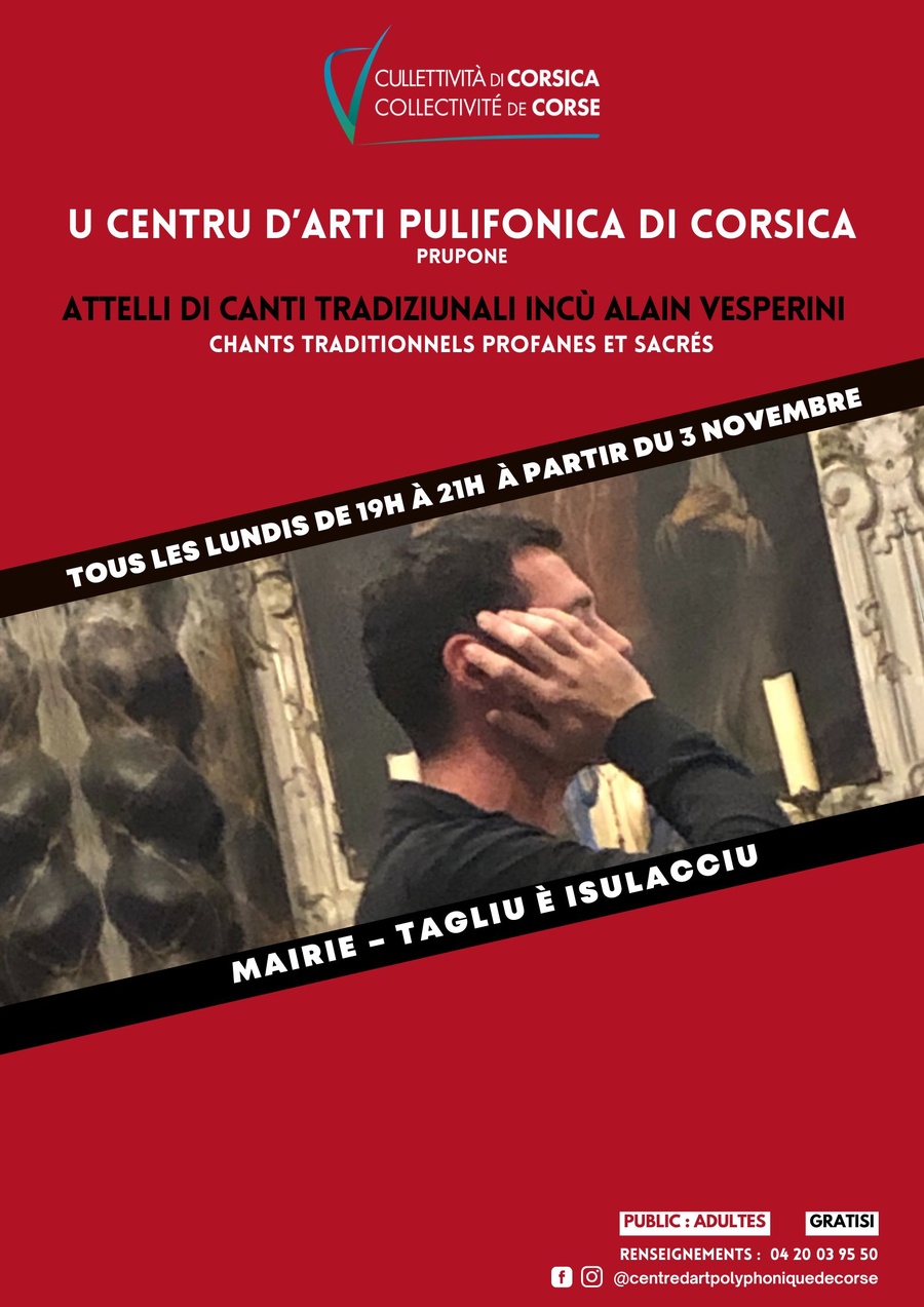 Ateliers de chants traditionnels avec Alain Vesperini et Jean-François Luciani - Mairie