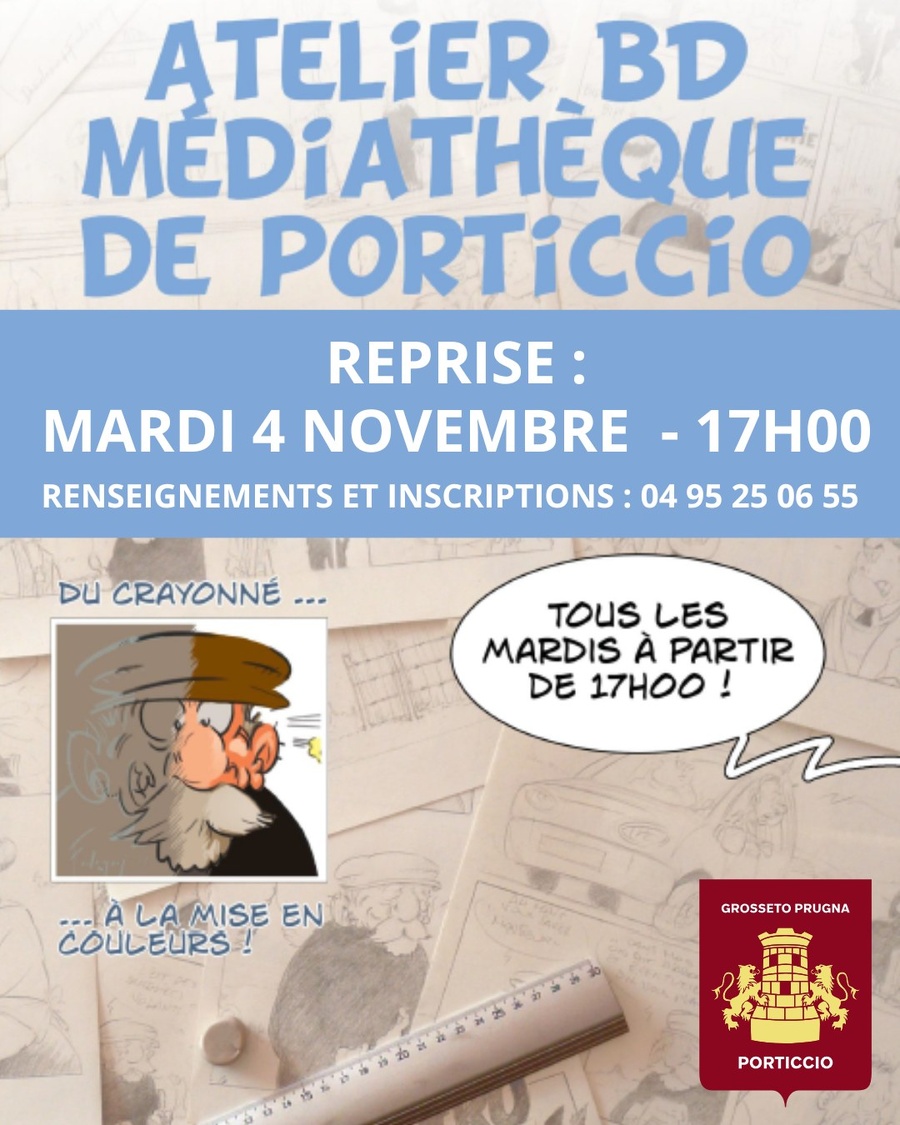 Atelier BD : Du crayonné à la mise en couleurs - Médiathèque de Porticcio
