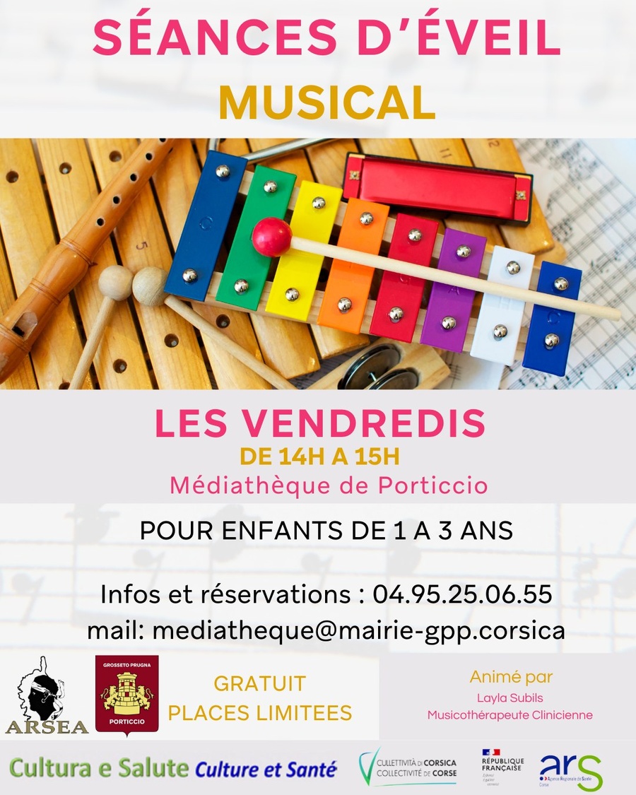 Séance d'éveil musical avec Layla Subils, Musicothérapeute - Médiathèque d'Ajaccio