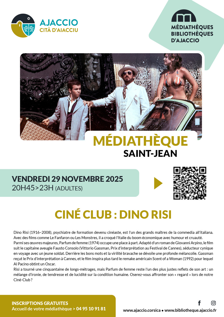 Ciné Club Dino Risi - Médiathèque Saint-Jean - Aiacciu