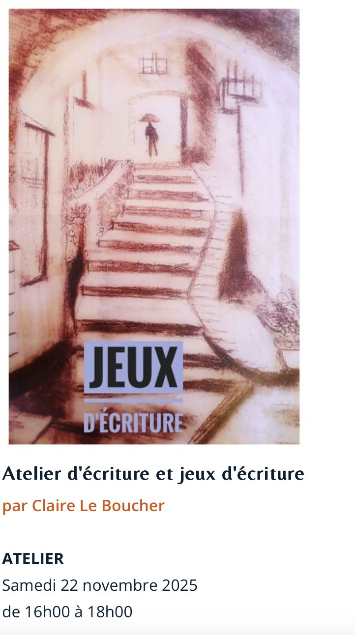Atelier d'écriture et jeux d'écriture - Café culturel 