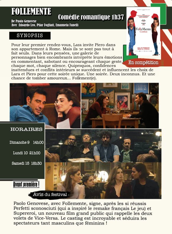 26ème édition du Festival du film italien d'Aiacciu / Projection du film 