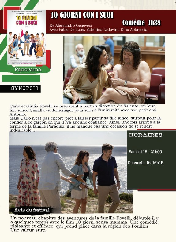 26ème édition du Festival du film italien d'Aiacciu / Projection du film 