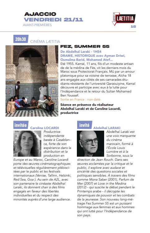 6e édition du Festival des cinémas arabes, Sirocco / Projection en avant première 