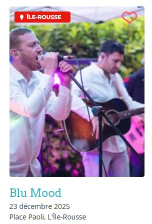 Concert du groupe Blu Mood à L'Île-Rousse - Marché de Noël