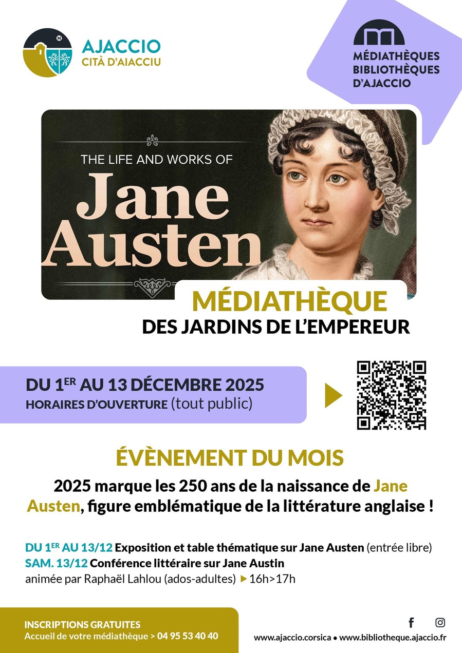 Conférence littéraire sur Jane Austen animée par Raphaël Lahlou