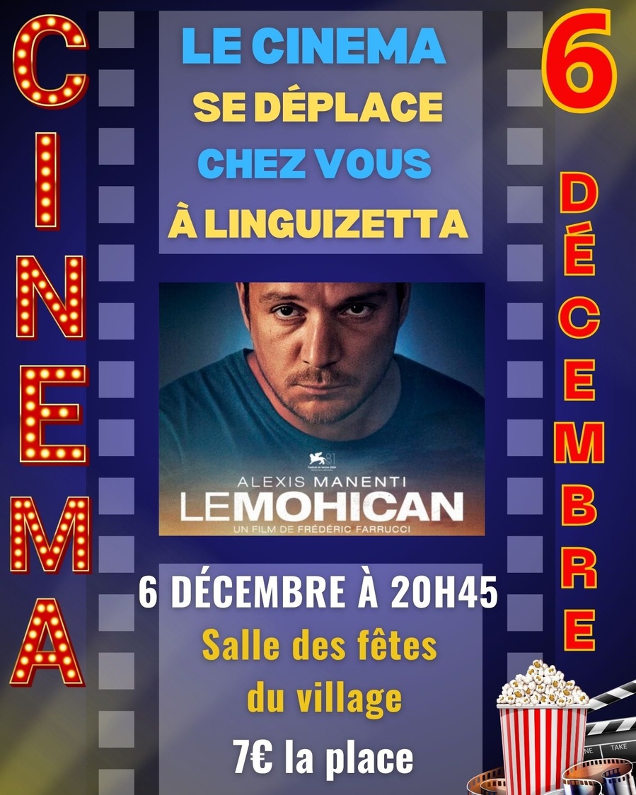 Projection du film 'Le Mohican' de Frédéric Farrucci avec Alexis Manenti à Bravone
