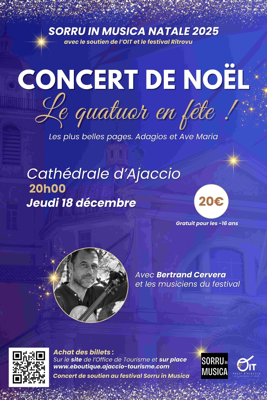 Concert de noël  du festival Sorru in Musica avec Bertrand Cervera et ses musiciens - Cathédrale Santa Maria Assunta