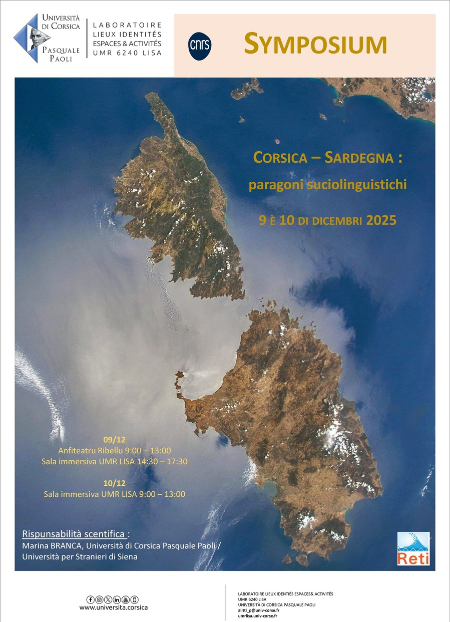 Symposium "Corsica – Sardegna : paragoni suciolinguistichi" - Anfiteatru Ribellu, Università di Corsica