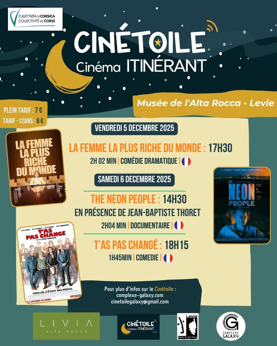 Cinétoile : Cinéma itinérant / Projection du film "La femme la plus riche du monde" - Musée de l'Alta Rocca