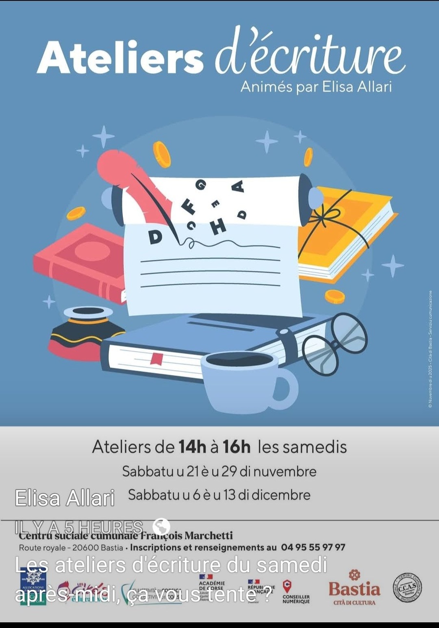 Atelier d'écriture animé par Elisa Allari - Centre Social François Marchetti