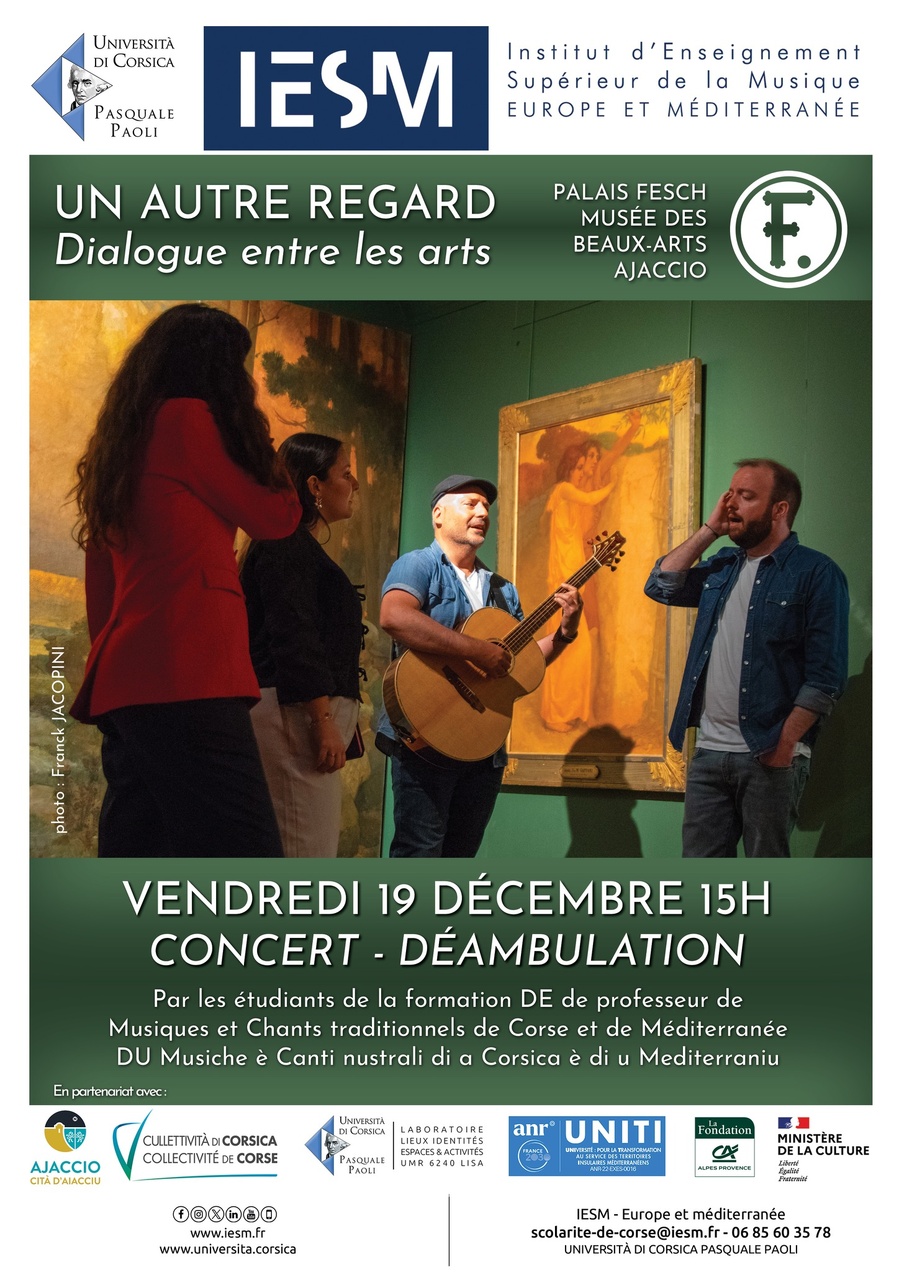 Concert en déambulation avec les par les étudiants de la formation DE de professeur de Musiques et Chants traditionnels de Corse et de Méditerranée - Palais Fesch