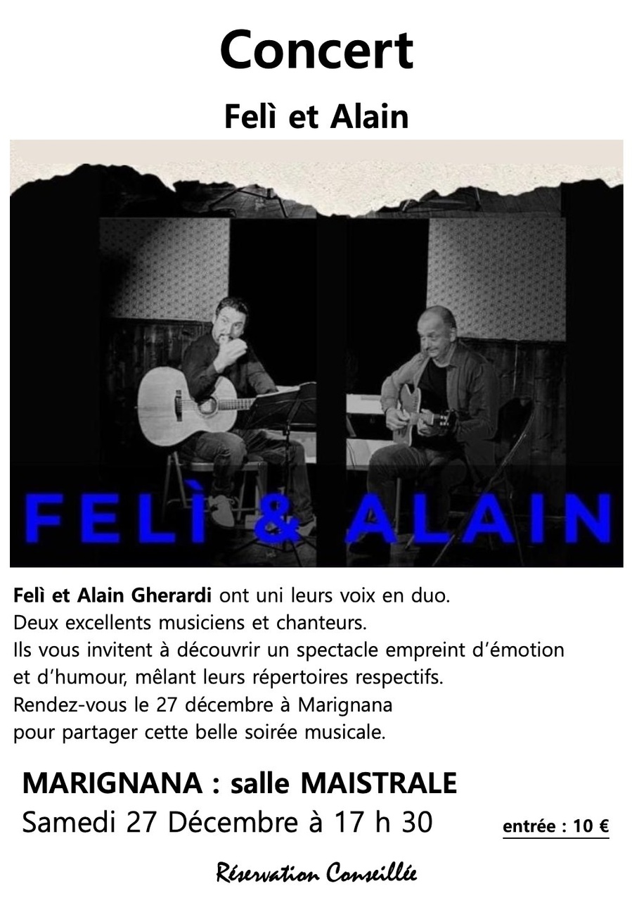 Concert de Felì et Alain Gherardi - Salle Maistrale