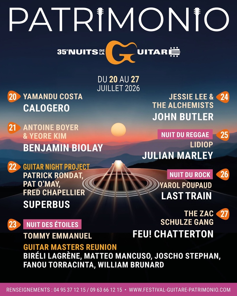 Affiche Nuits de la guitare de Patrimoniu