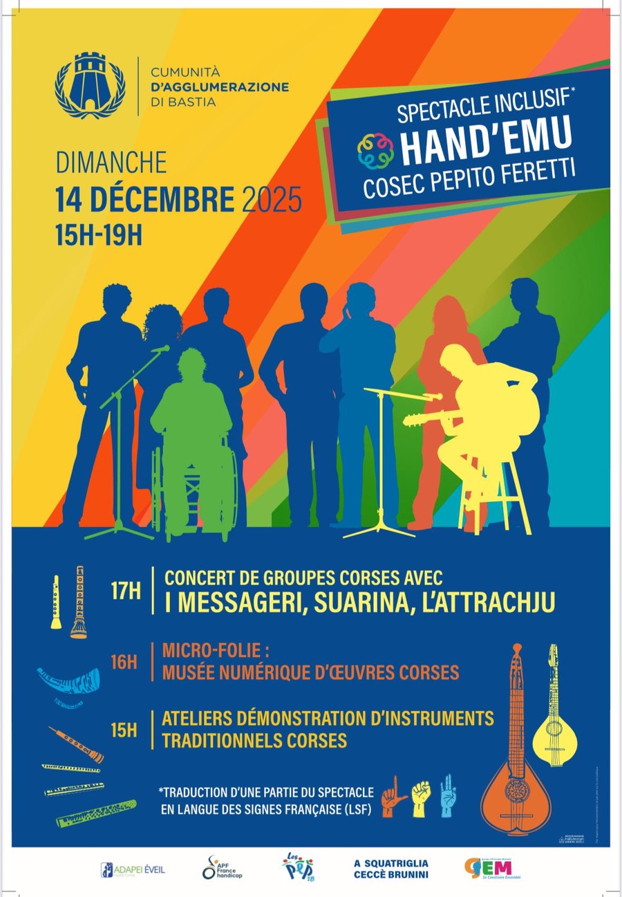 Concert dans le cadre du projet Hand’Emu avec les groupes I messageri, Suarina et l'Alttrachju - Cosec Pepito Ferretti