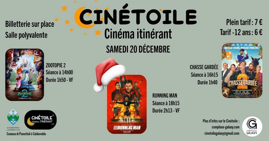 Cinétoile / Projection des films : "Zootopie 2", "Chasse gardée 2" et "Running Man" - Salle polyvalente