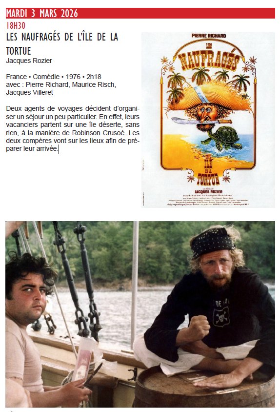 Projection du film "Les naufragés de l’île de la tortue" de Jacques Rozier - Cinémathèque de Corse