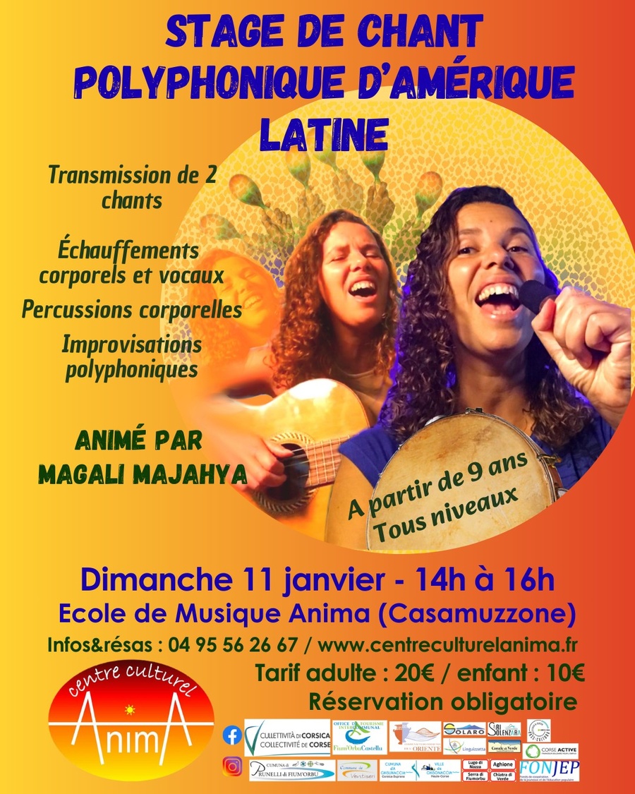 Stage de chant polyphonique d’Amérique Latine, animé par Magali - Ecole de musique Anima