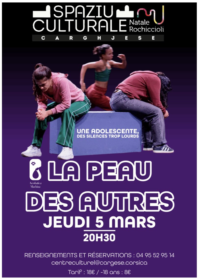 Théâtre : "La peau des autres" par la Cie Acrobatica Machina - Spaziu Culturale Natale Rochiccioli