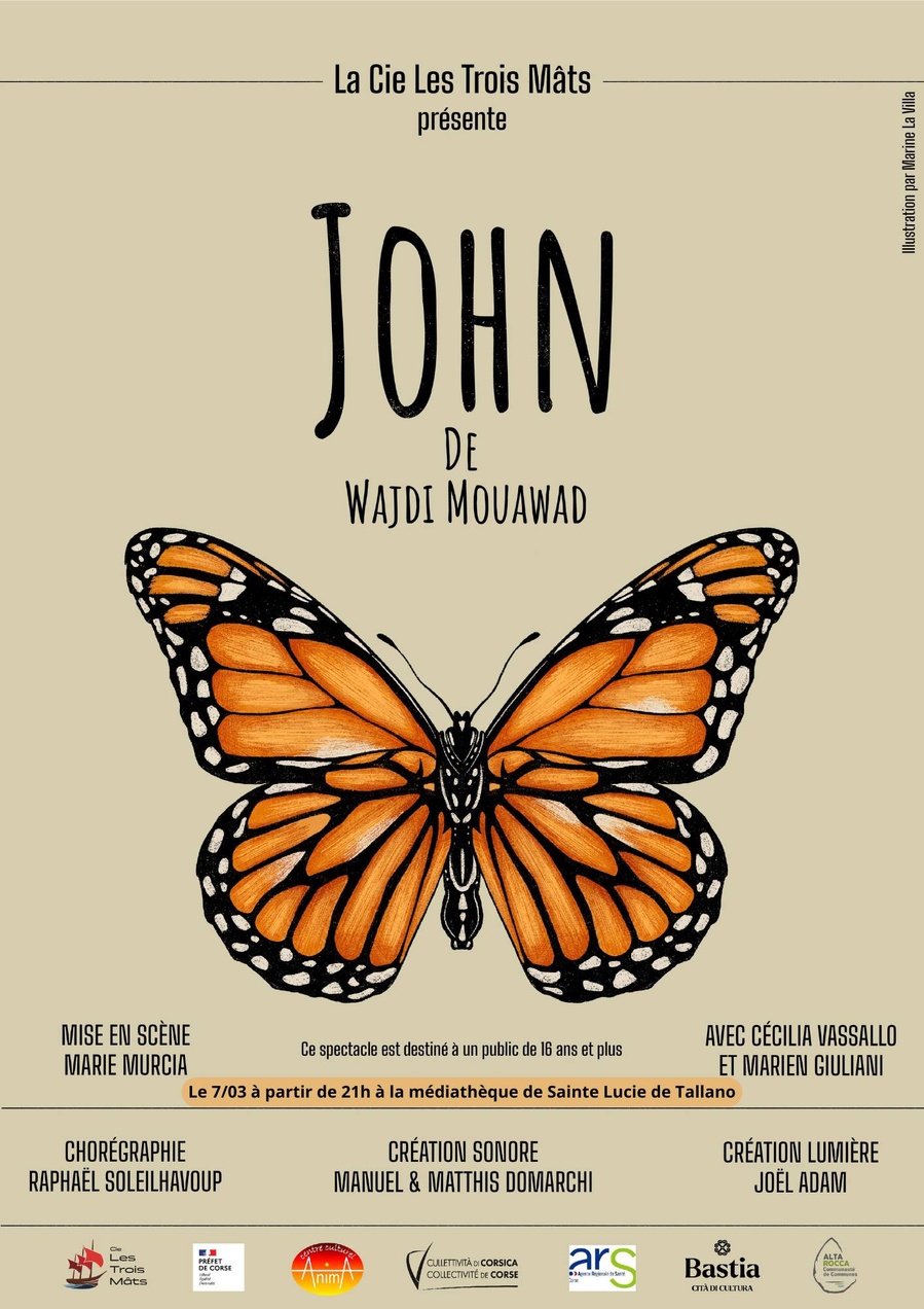Spectacle théâtral "John" d’après un texte de Wajdi Mouwad par la Cie Les Trois-Mâts