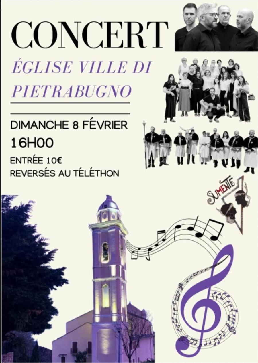 Concert des groupes Tempvs Fvgit, Sumenta, U cantu di e donne et La confrérie au profit du Téléthon - Ghjesa di Santa Lucia