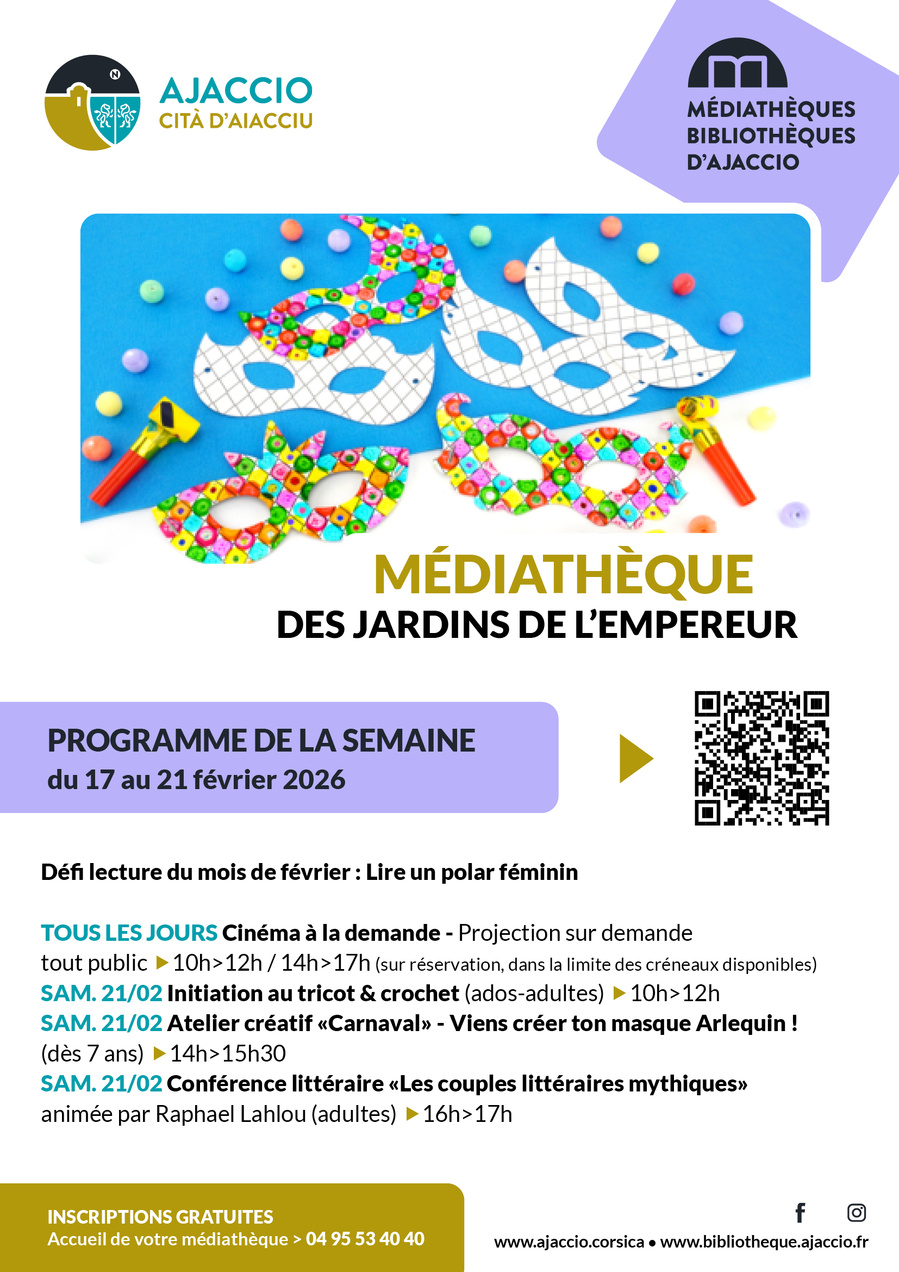 Atelier créatif «Carnaval» :  Viens créer ton masque Arlequin ! - Médiathèque des Jardins de l’Empereur