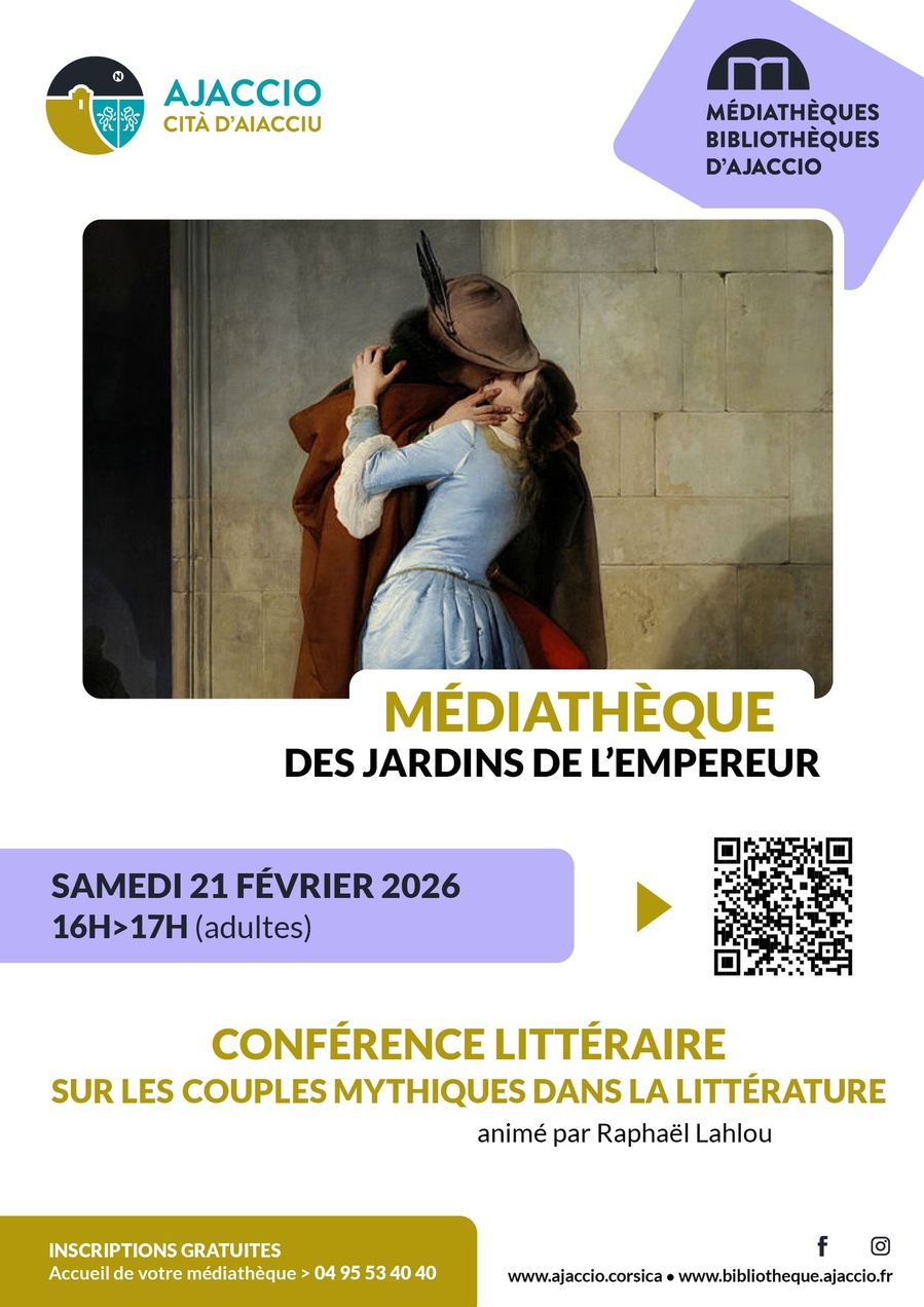 Conférence littéraire «Les couples littéraires mythiques» animée par Raphael Lahlou - Médiathèque des Jardins de l’Empereur