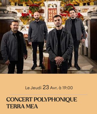 Concert polyphonique : Terra Mea à l'Église Saint-François de Bonifacio
